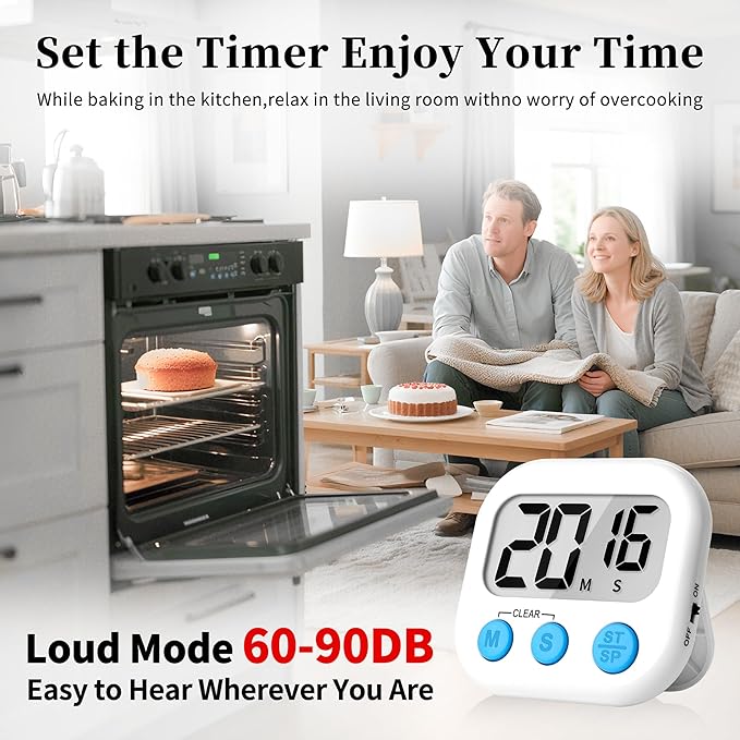 ZILLEEN 6 Pack Kitchen Timers for Cooking Digital Classroom Timers for Kids - Image 3