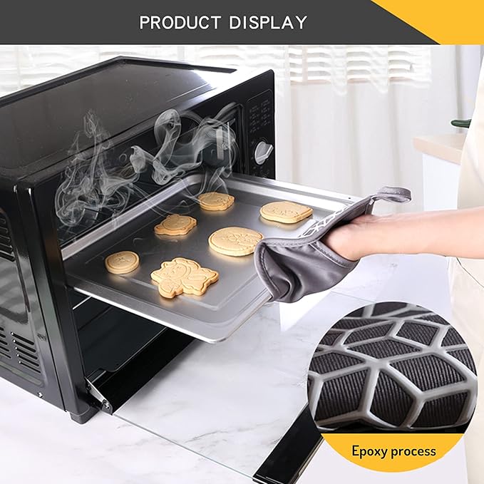Oven Mitts and Pot Holders Sets 6pcs, Thick Cotton Oven Gloves High Heat - Image 4