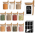 ComSaf 12 Pcs Glass Spice Jars and Spoons, 8oz Glass Containers by ComSaf