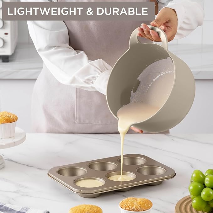 COOK WITH COLOR Nesting Plastic Mixing Bowl Set with Pour Spouts and Handles - Image 3