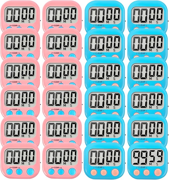 24 Pack Digital Kitchen Timer Small Classroom Timers by VOULOIR