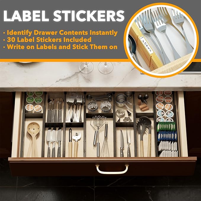 SpaceAid Bamboo Drawer Dividers - Image 3