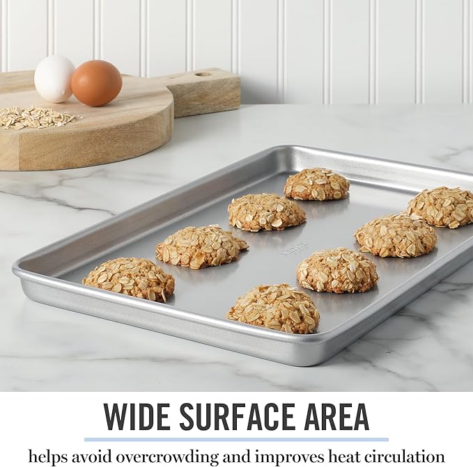 Martha Stewart Gallen 15 x 10 Inch Nonstick Carbon Steel Cookie Sheet – Silver - Image 7