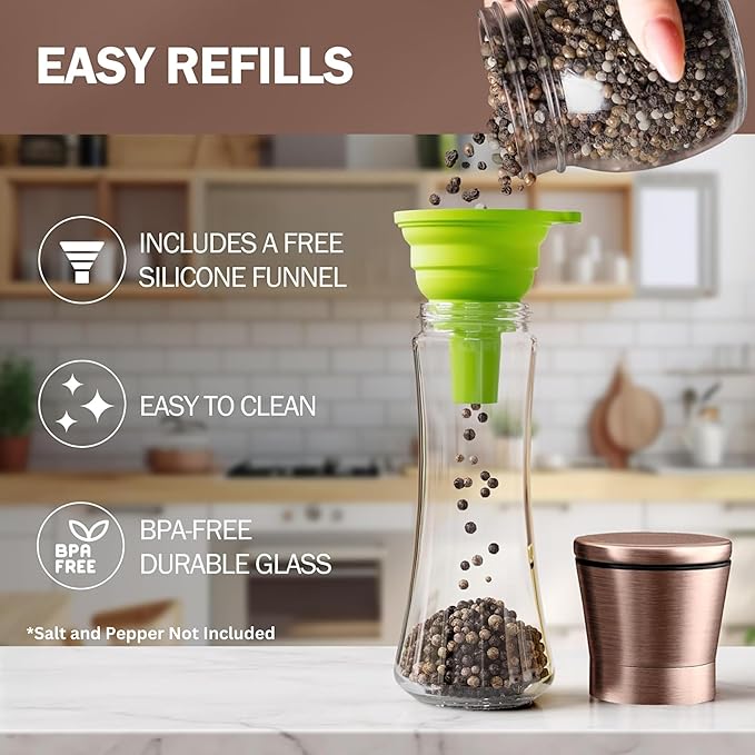 Home EC Original Copper Salt and Pepper Grinder Set of 2 - Image 4