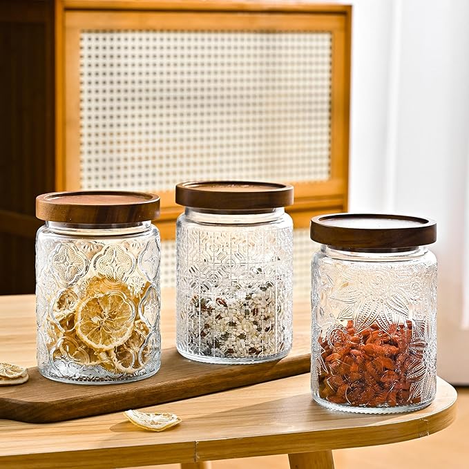 Adodeen 3-Pack 24oz Vintage Glass Jar - Image 5