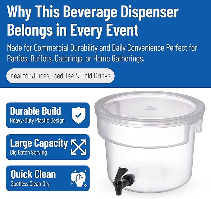 Carlisle FoodService Products Round Beverage Dispenser Drink Dispenser - Image 3