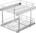 2 Tier Pull Out Cabinet Organizer 18" W X 22" D, Slide Out Drawers by STORKING