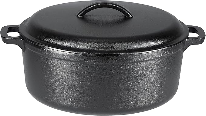 Amazon Basics Pre-Seasoned Cast Iron Dutch Oven Pot by AmazonBasics