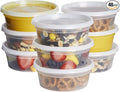 GUSTO [48 Sets - 8 oz. Plastic Deli Disposable Food Storage Containers - Slime by GUSTO