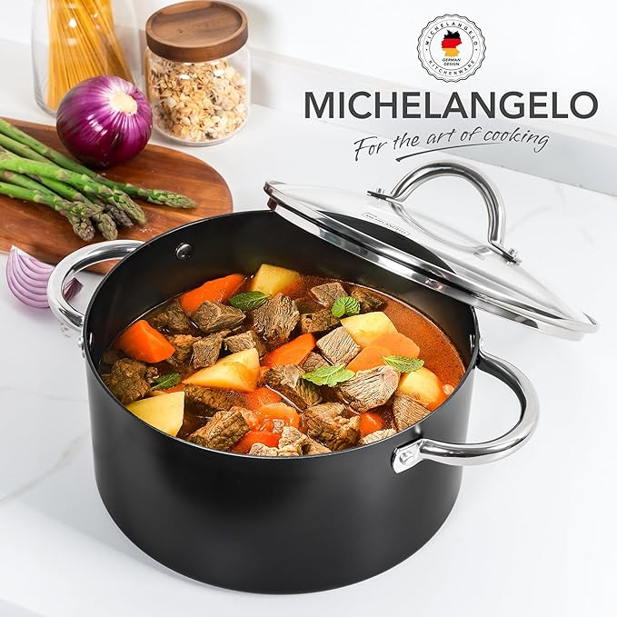 MICHELANGELO Stock Pot with Lid, Nonstick Cooking Pot, 6 Quart Soup Pot with Lid - Image 7
