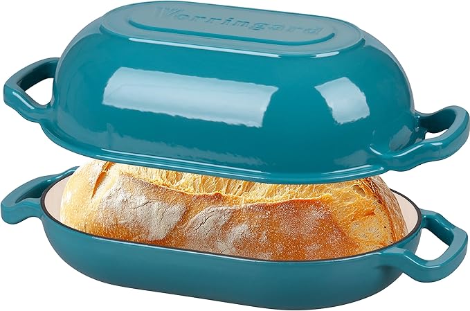 VORRINGARD Enameled Cast Iron Sourdough Bread Oven, Dutch Oven, Loaf Cast Iron by Unknown