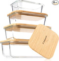 Set of 4 Stackable Space-Saving Nesting Glass Containers by Dokaworld
