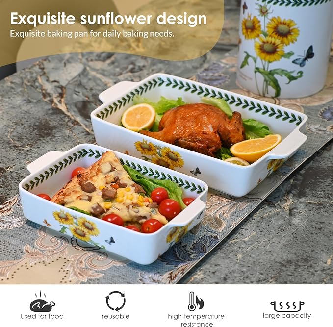 ACMLIFE Ceramic Casserole Dish Set, Ceramic Baking Dish - Image 4