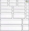 Criusia 22 Pcs Drawer Organizer Bins, Acrylic Non Slip Kitchen Drawer by Criusia