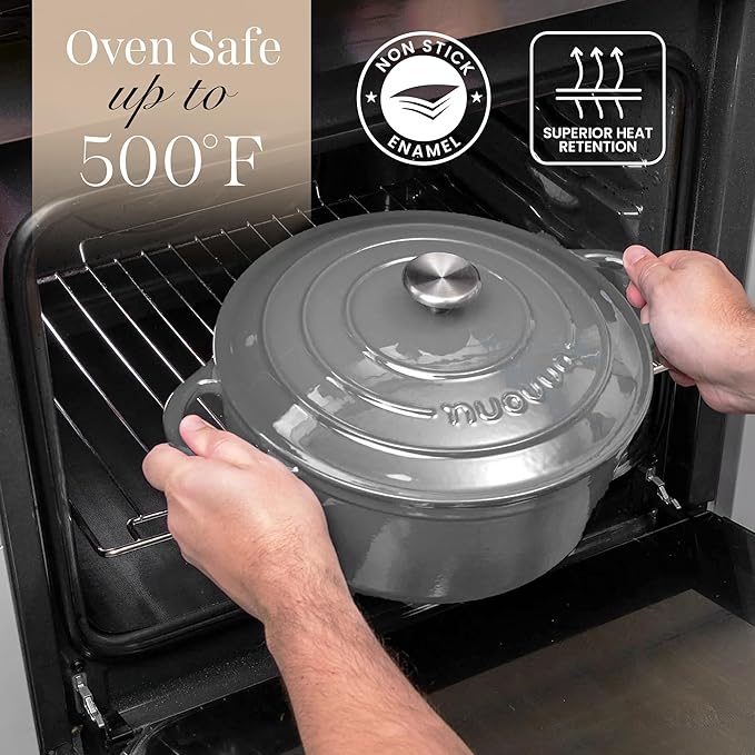 Cast Iron Pot with Lid – Non-Stick Ovenproof Enamelled Casserole Pot, Oven Safe - Image 5
