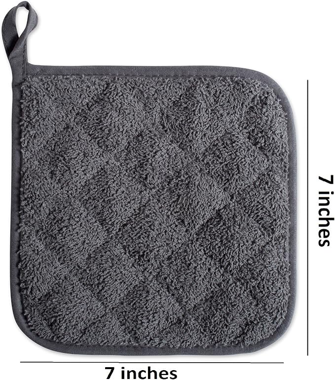 DII Basic Terry Collection Quilted 100% Cotton, Mineral Gray, 3 Piece - Image 2