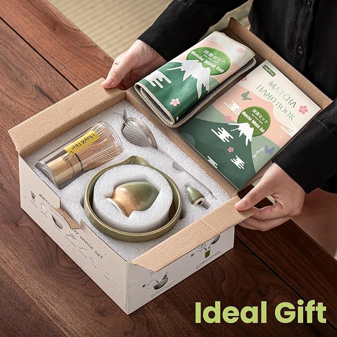 Clay&Fire Matcha Whisk Set，9 Pcs Ceramic Matcha Set, 15 OZ Matcha Bowl - Image 7