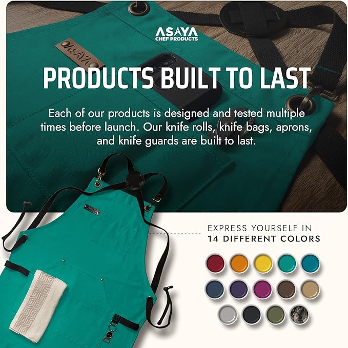 Asaya Chef and BBQ Apron with Bottle Opener and Hand Towel - 10oz Cotton Canvas - Image 6