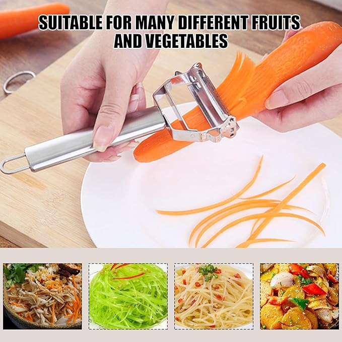 Multifunction Stainless Steel Julienne Peeler Vegetable Peeler Double Planing - Image 7