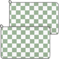 Zonon Green Checkered Dish Drying Mat by Zonon