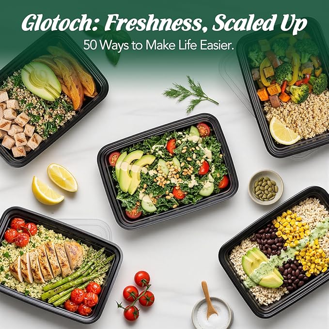 Glotoch Meal Prep Containers 32oz 50 Pack - Image 4