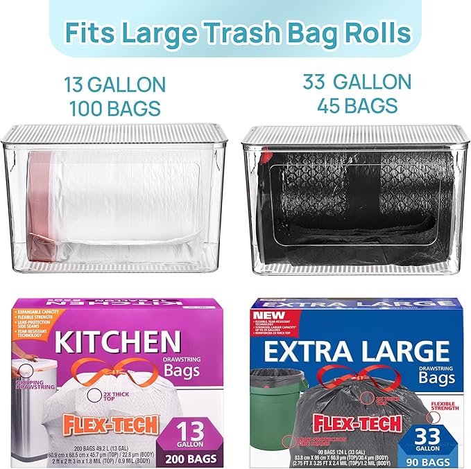 Vtopmart 1 Pack Trash Bag Holder, Stackable Garbage Bag Dispenser - Image 5