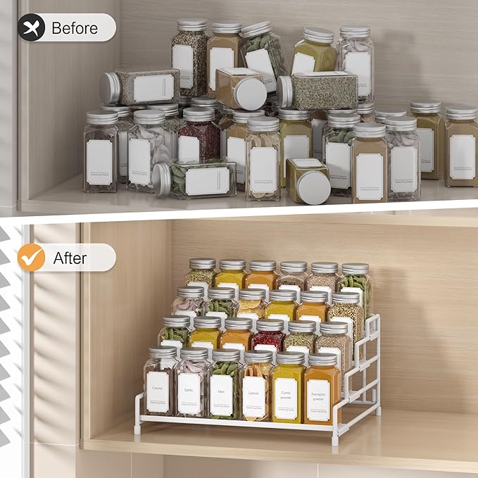 RUILALIFE 4-Tier-Spice-Rack-Organizer-for-Cabinet, Adjustable Depth Spice - Image 7