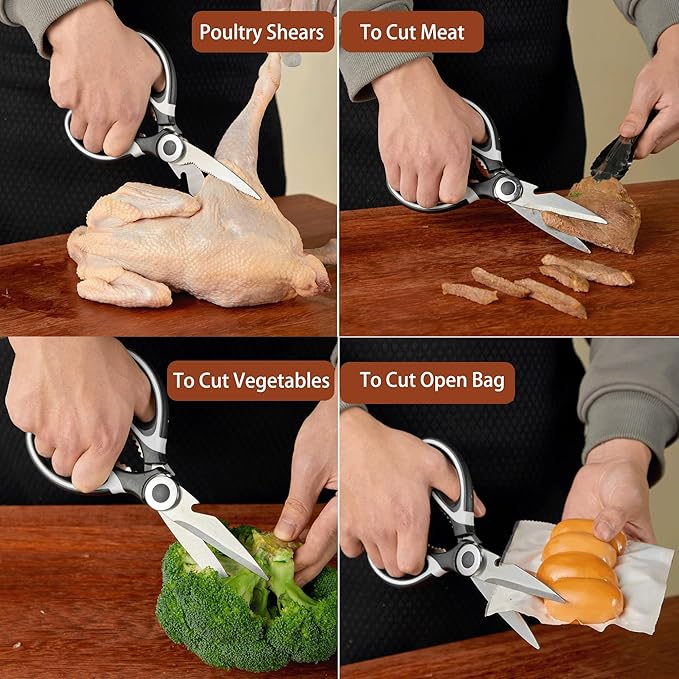 OMDAR Food Grade Kitchen Scissors All Purpose 3 Pack - Image 4