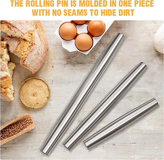 Rolling pin, Smooth Stainless Steel Rolling Pin, Rolling Pin - Image 5