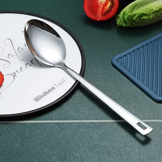 Cooking Spoon, Berglander Stainless Steel Solid Serving, Basting Spoon - Image 3