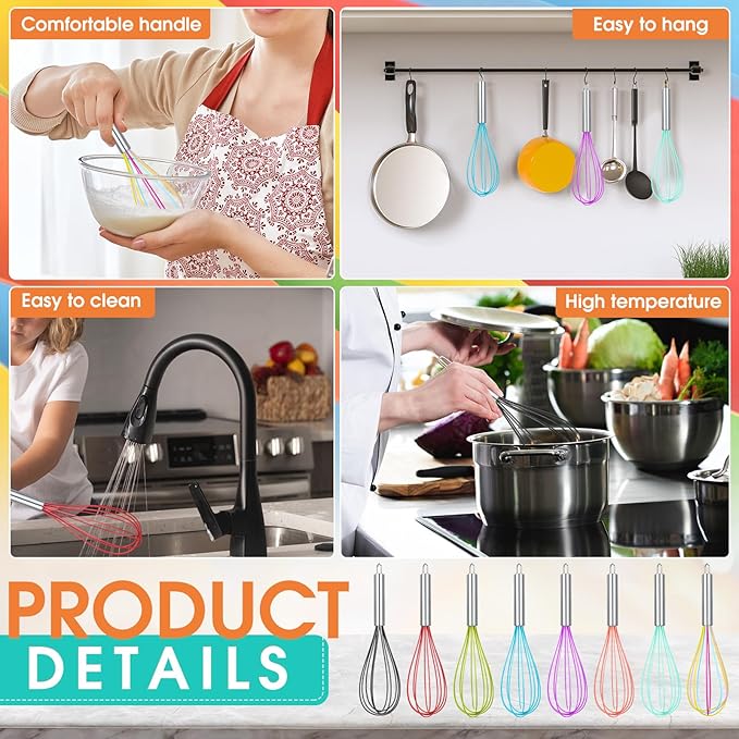 Domensi 8 Pcs 12 Inch Whisks Bulk - Image 5