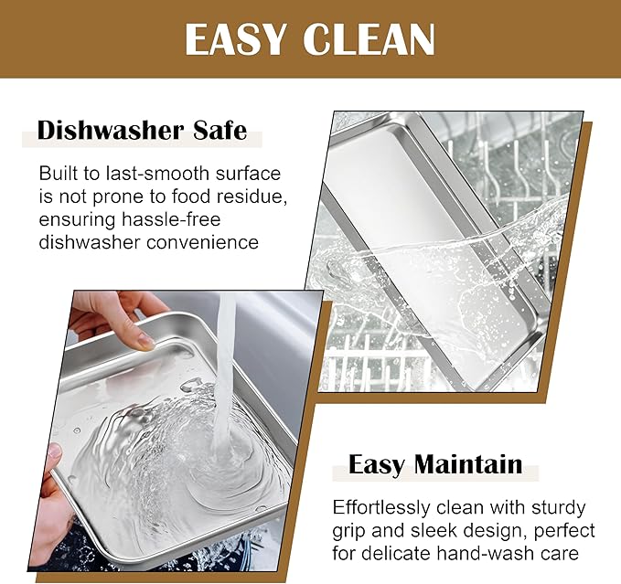 E-far Baking Sheet with Wire Rack, Stainless Steel Cookie Sheets Pan & Cooling - Image 6
