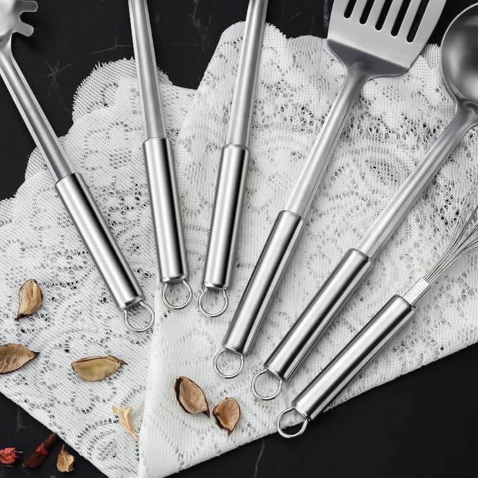 6-Piece Kitchen Cooking Utensils Set, Stainless Steel Kitchen Utensils - Image 6