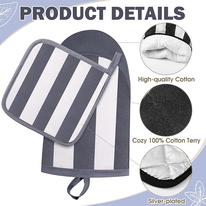 Reallnaive Oven Mitts and Pot Holders 4 Pcs Set - Image 3