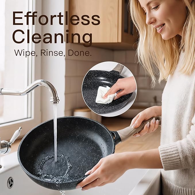 Pots and Pans Set Nonstick 22 Pcs, Ceramic cookware set Non-Toxic Coating Inky - Image 6