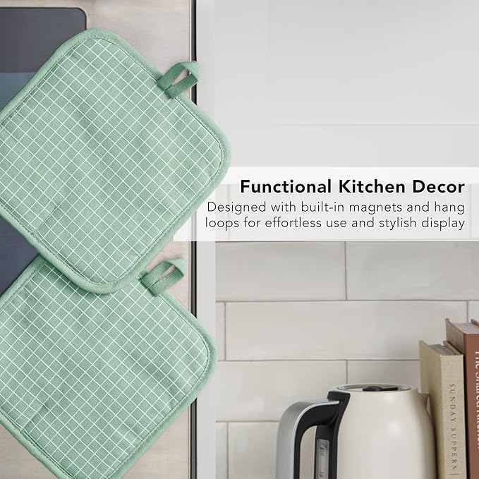 KITCHENAID Gourmet Series Gridlines Pot Holders 2-Pack Set, Heat Resistant up - Image 6