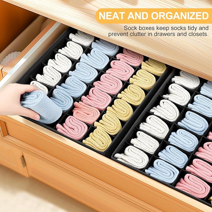Joyoldelf Sock Drawer Organizer Divider 2 Packs Underwear Organizer, 24 Cell - Image 5