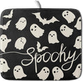 Halloween Dish Drying Mat for Kitchen Counter 16x18 Cute Ghost Black Spooky by Aytipun