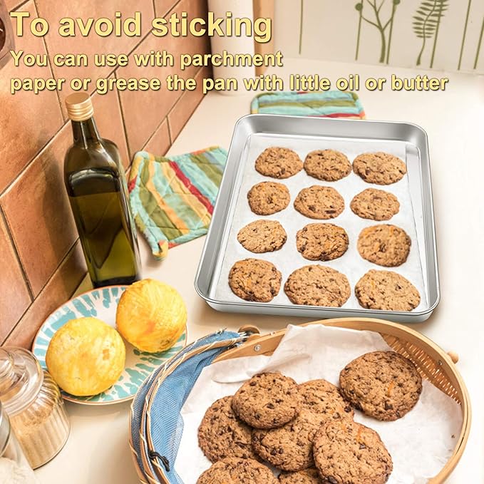 P&P CHEF 16 Inch Baking Cookie Sheet, Oven Pan Tray Stainless Steel Sheet Pan - Image 4