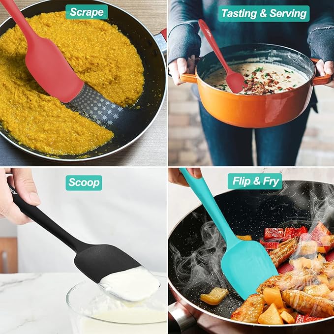 Silicone Spatula Set, Heat Resistant Rubber Spoon Spatula - Image 7