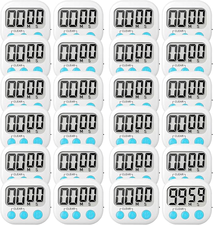 24 Pack Digital Kitchen Timer Small Classroom Timers by VOULOIR