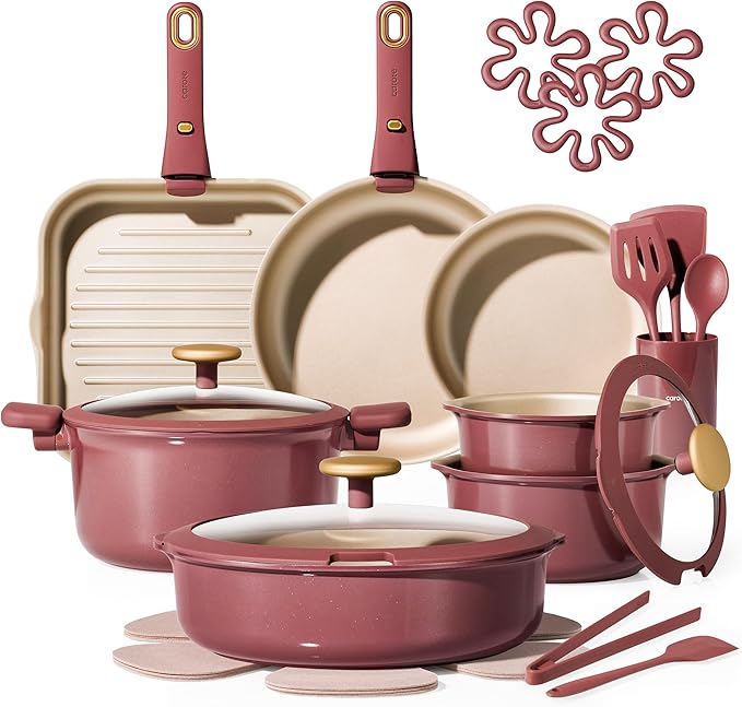 CAROTE 26 Pcs Pots and Pans Set, Nonstick Cookware Sets by CAROTE