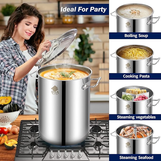 ARC 32QT Stainless Steel Stock pot 6-Piece - Image 4