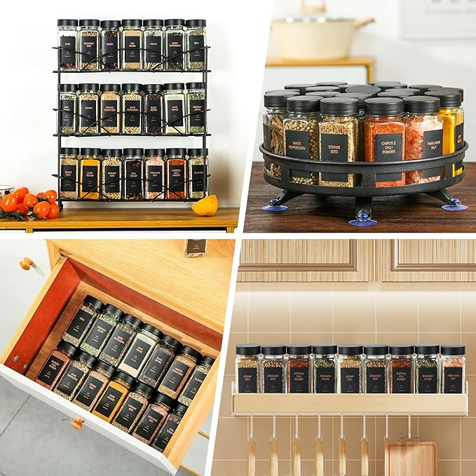 Spice Jars with Label，4oz Glass Spice Bottles With Shaker Lids，Seasoning - Image 7