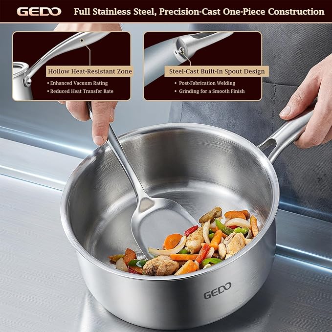 GEDO 3-Ply 304 Stainless Steel Saucepan - Image 7