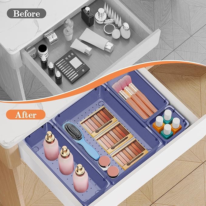 SpaceHacks 25 PCS Plastic Drawer Organizer Set, 4-Size Versatile Organizer - Image 4