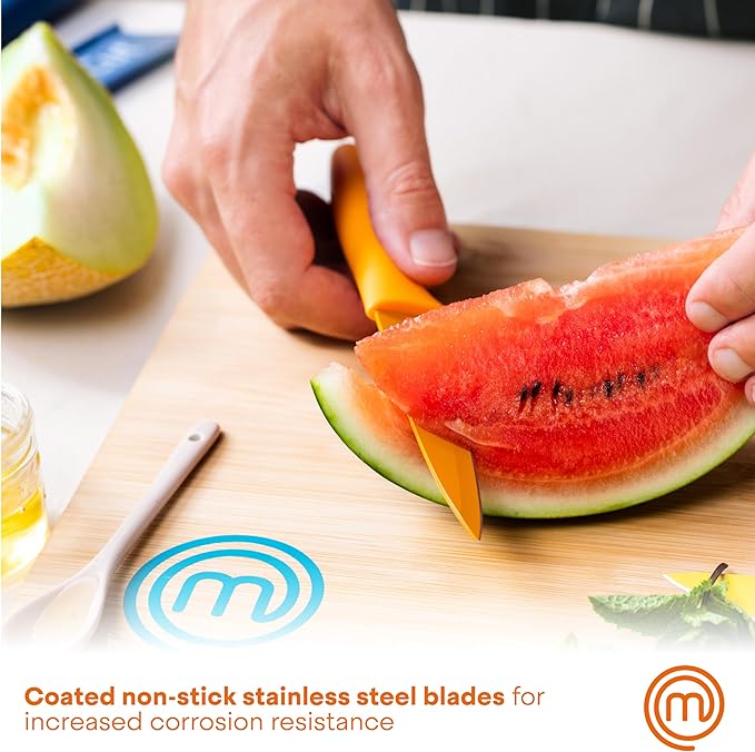 MasterChef Knife Block Set of 6 Kitchen Knives, Extra Sharp Stainless Steel - Image 5