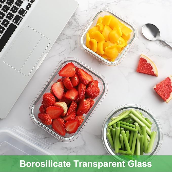 HOMBERKING 18 Piece Glass Food Storage Containers - Image 2