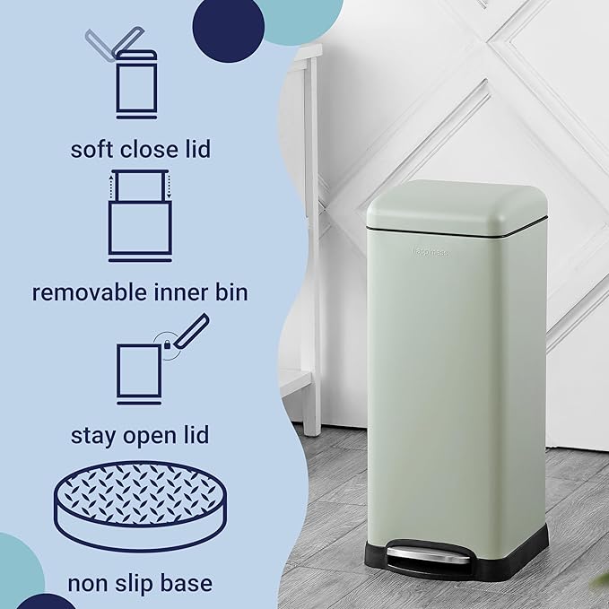 happimess HPM1007E Betty Retro 8-Gallon Step-Open Trash Can - Image 3