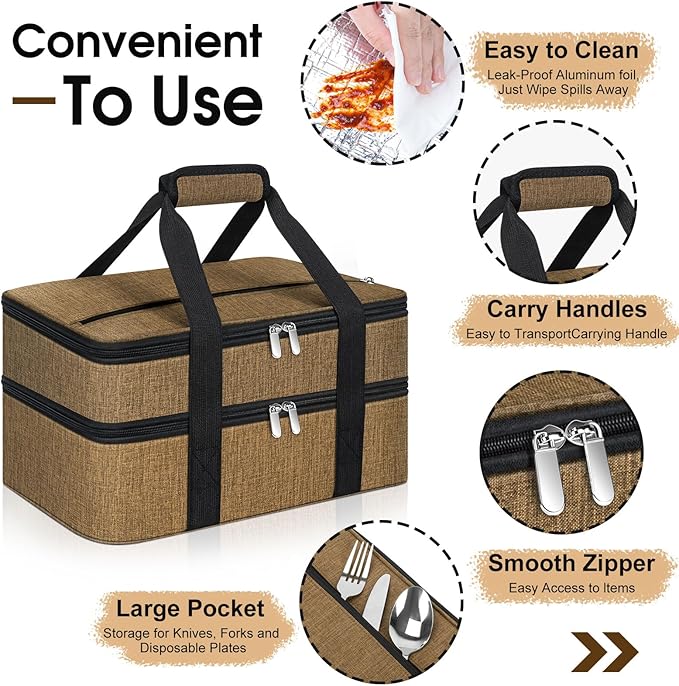 Double Insulated Casserole Carrier, Portable Casserole Carrier - Image 3
